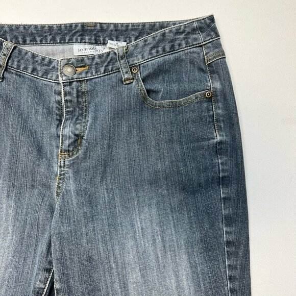 Jeanology Womens Straight Leg Jeans Blue Stretch Medium Wash Mid Rise Denim 8 - Picture 3 of 10